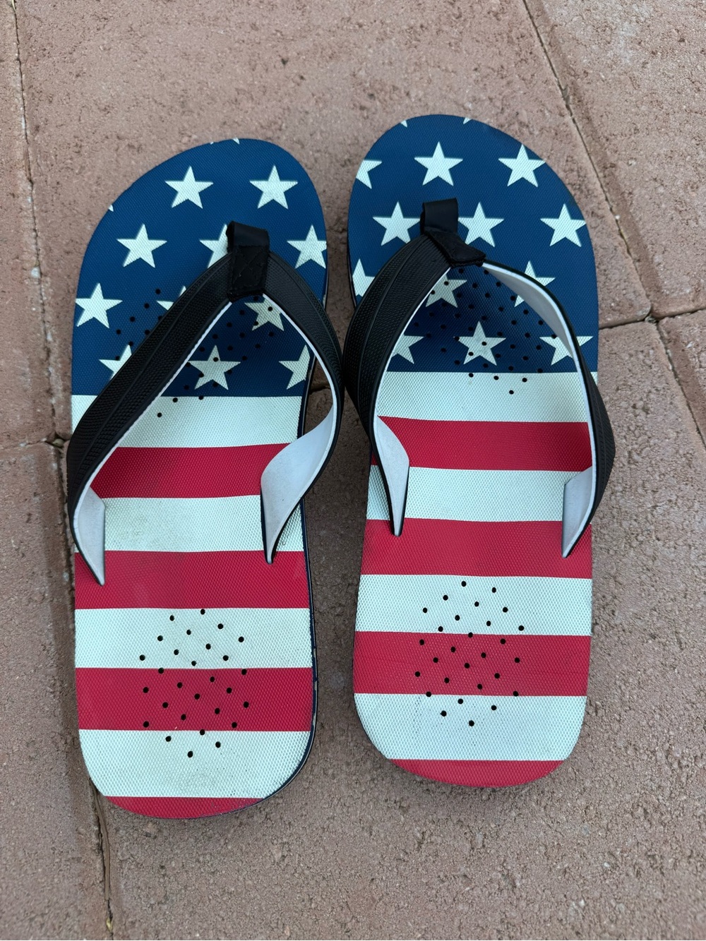 Patriotic American Flag Flip Flop Sandals - Red White Blue